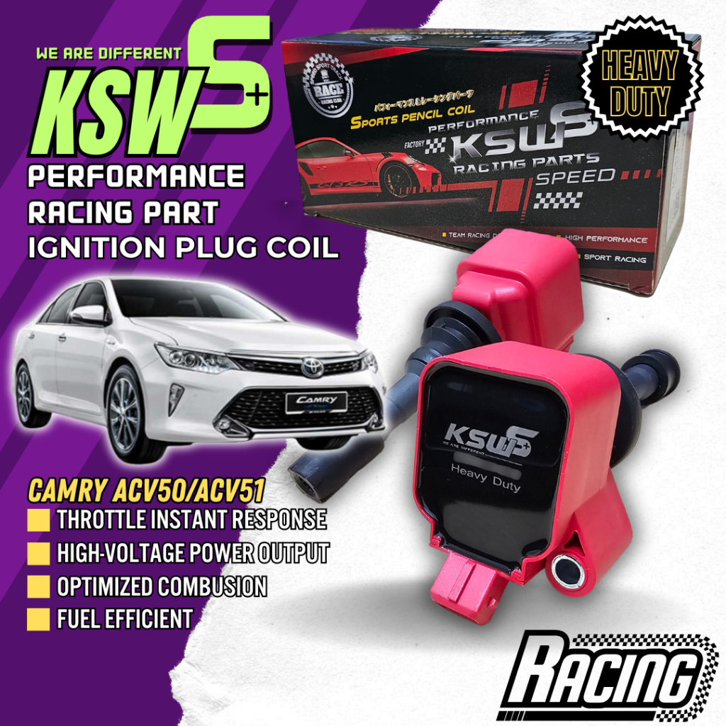 KSW S+ Performance Racing ปลั๊กคอยล์จุดระเบิด Camry acv50 acv51 Toyota 02260