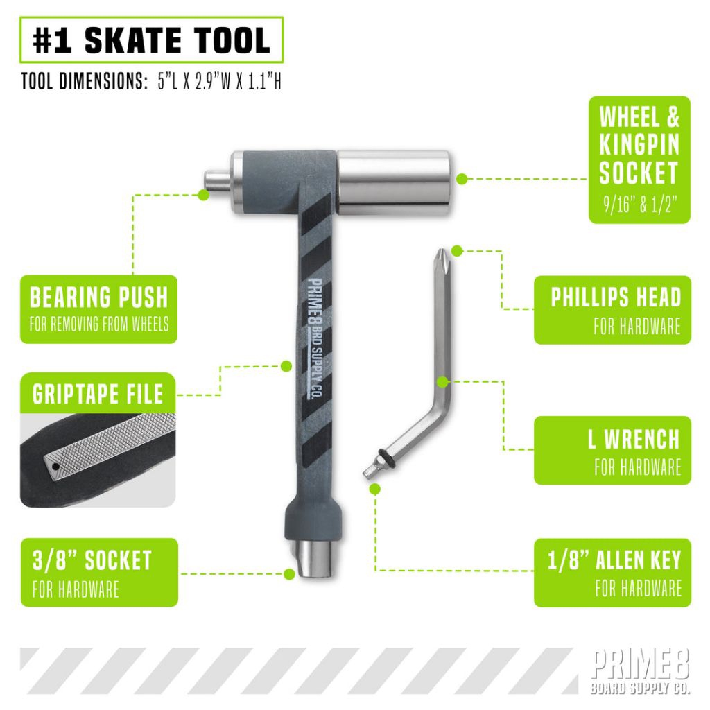 PRIME8 Compact Skate Tool - สีดํา
