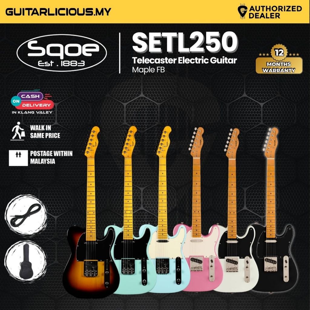 SQOE SETL250 กีตาร์ไฟฟ้า Telecaster Body พร้อม Maple FB - (SETL250 / SETL 250 / SETL-250)