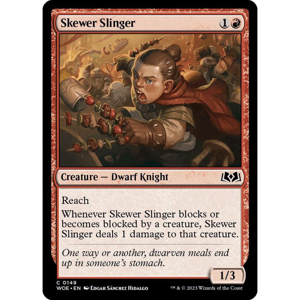 MTG: (WOE) C 149 - การ์ดเดี่ยว Skewer Slinger ของ Eldraine
