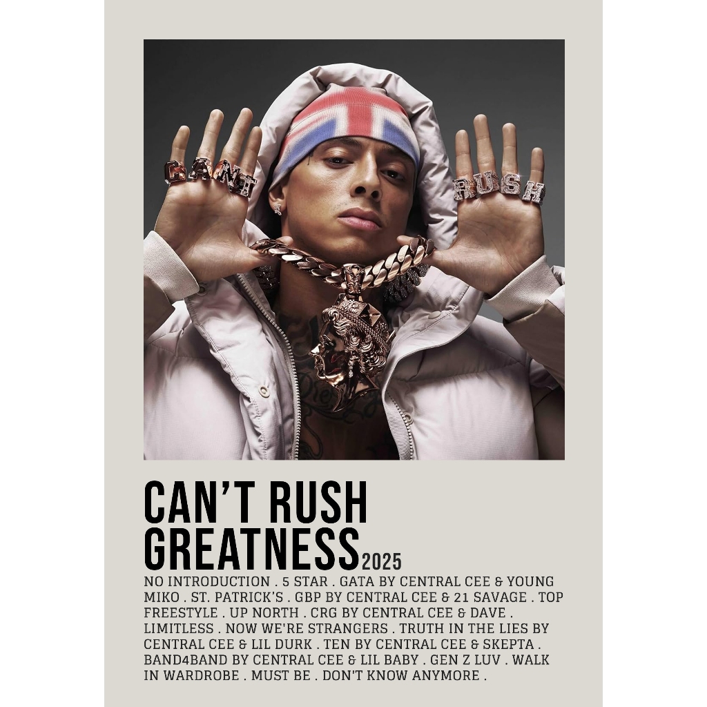 โปสเตอร์ปก อัลบั้ม CANT RUSH GREATNESS โดย Central Cee