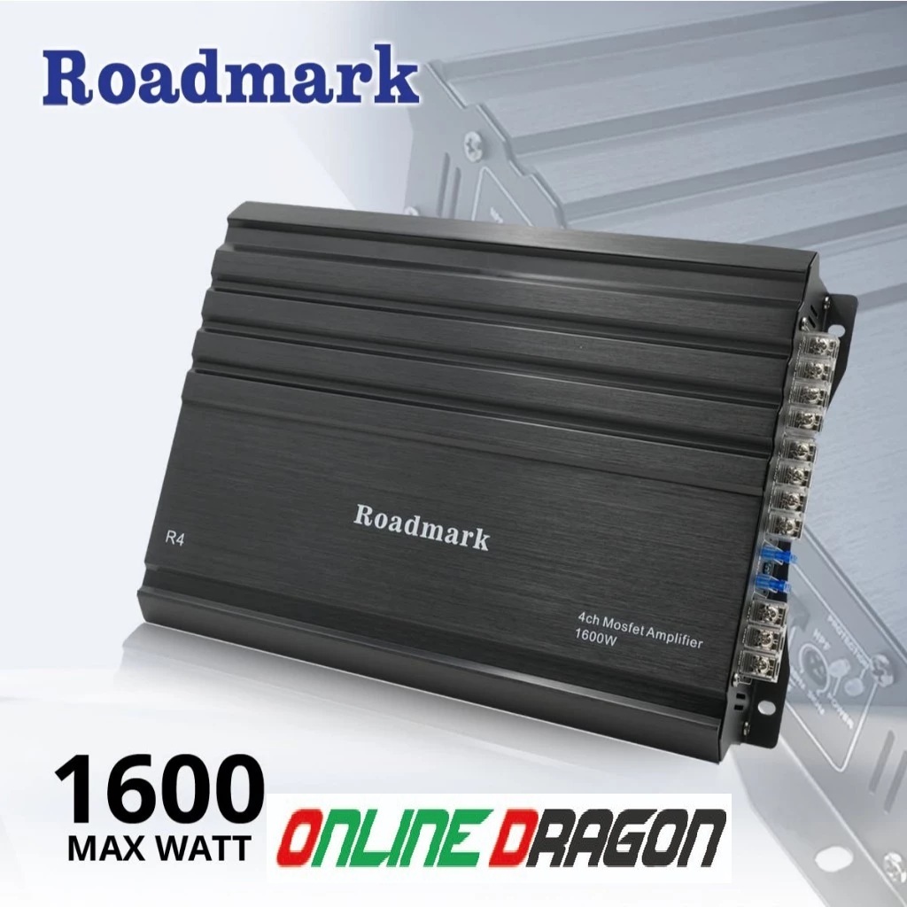 Roadmark R4 4 Channel Class AB Power Amplifier 1600 Max วัตต์รถประสิทธิภาพสูงระบบเสียงแอมป์อัตโนมัติ