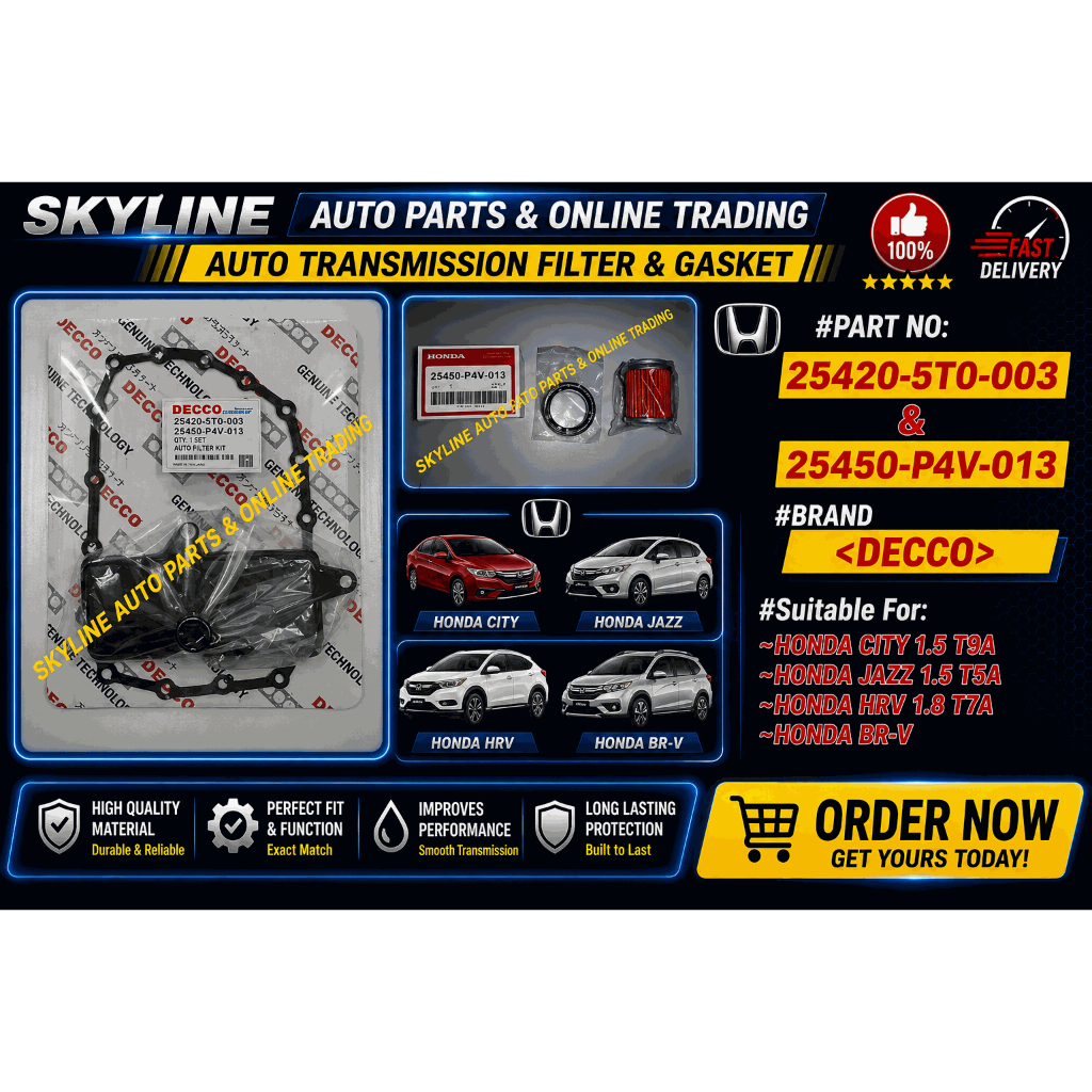 25420-5T0-003 & 25450-P4V-013 HONDA CITY 1.5 T9A / JAZZ 1.5 T5A / HRV 1.8 T7A / BR-V AUTOMISSION FIL