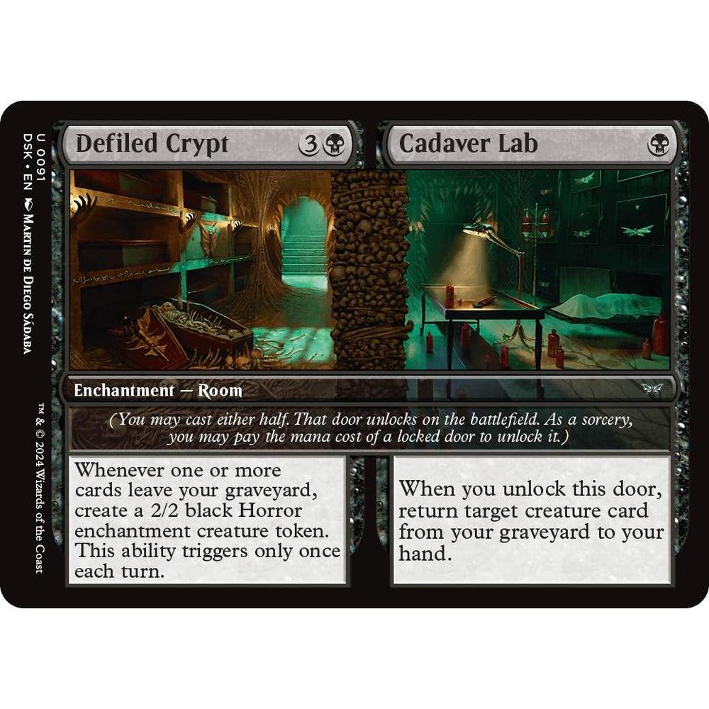 MTG: (DSK) U 091 - Defiled Crypt // Cadaver Lab Single Card Duskmourn: House of Horror