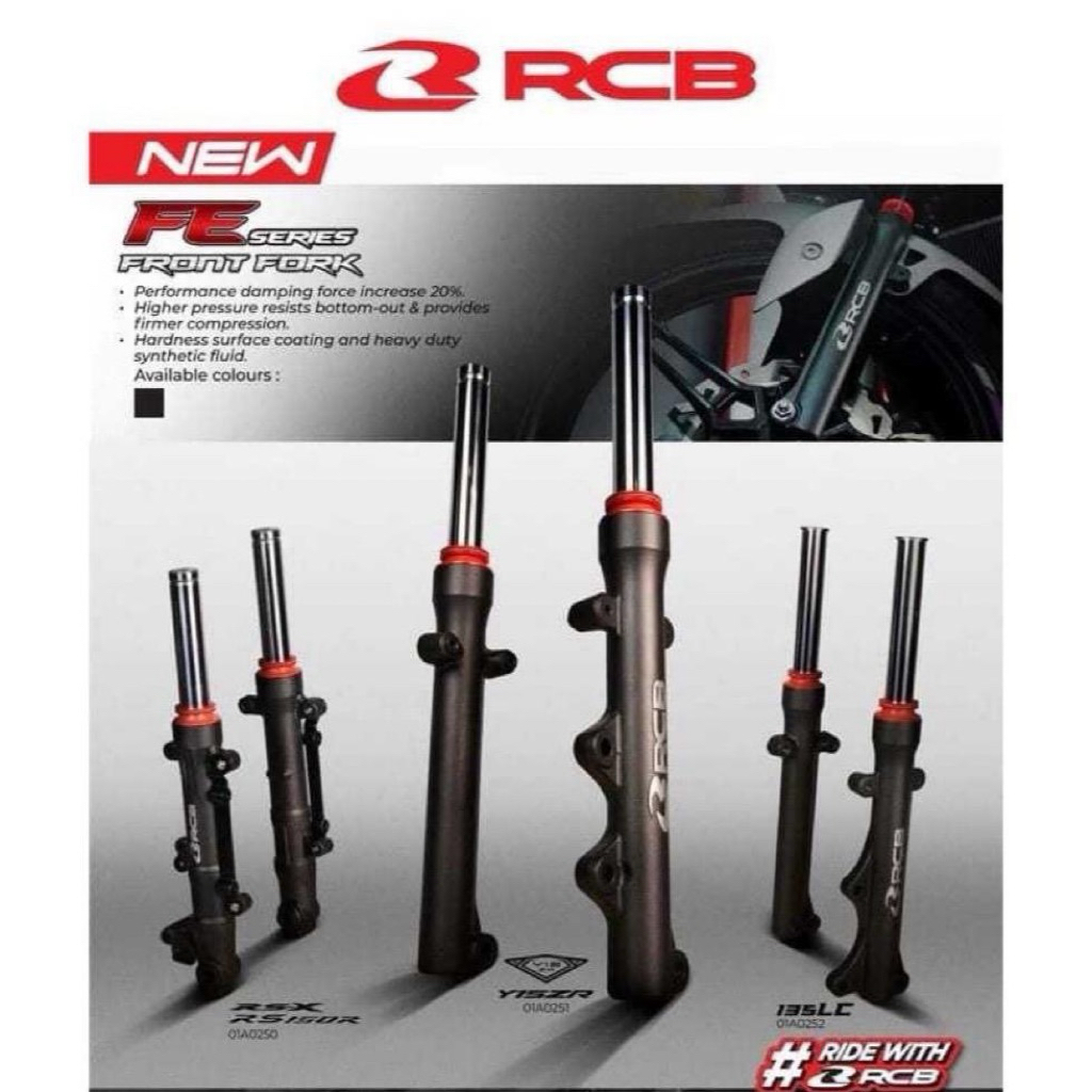 RCB FRONT FORK SET FE SERIES Y15ZR /Y16ZR(26MM) /LC135 4S(26MM) /RS150 RSX150(31MM) /NVX155 /NMAX (2