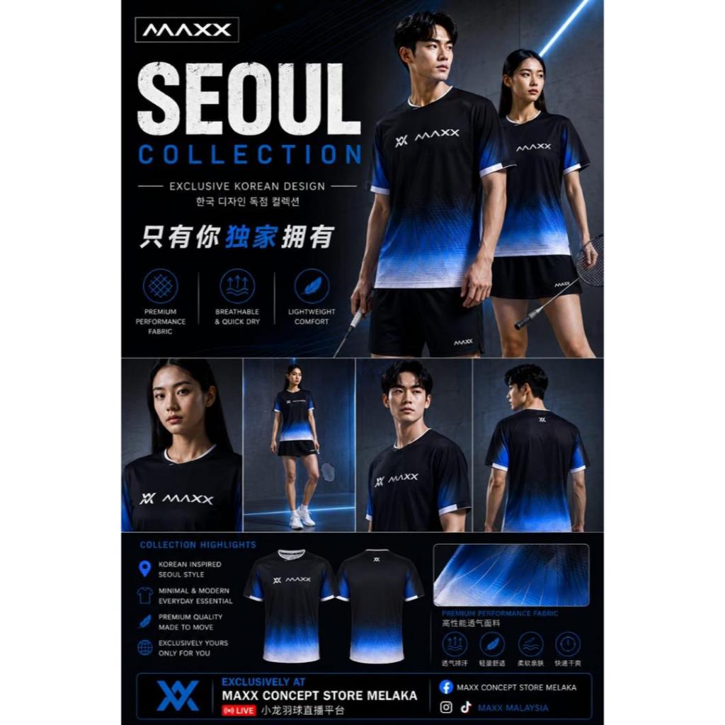 MAXX Seoul Collection เสื้อยืดแบดมินตันระดับพรีเมียม ดีไซน์เกาหลี Unisex (MKTOU004)