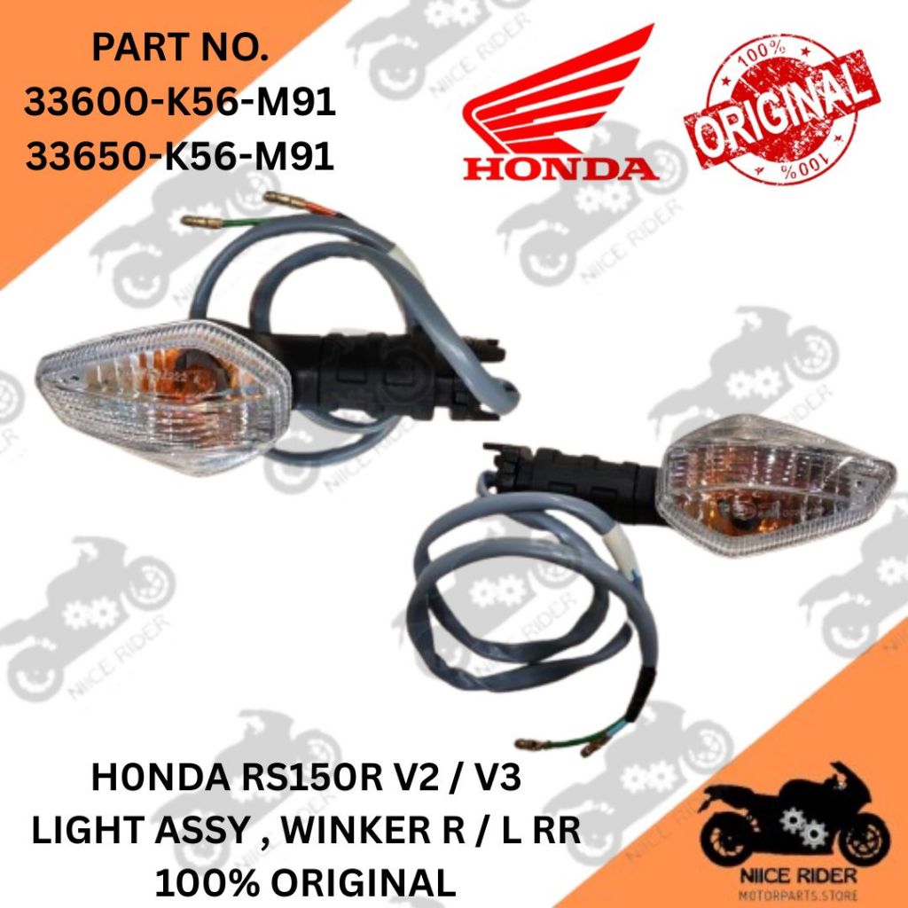 Honda RS150 V2 / V3 สัญญาณ bolakang winker ด้านหลังซ้ายขวา 33600 33650-K56-M91
