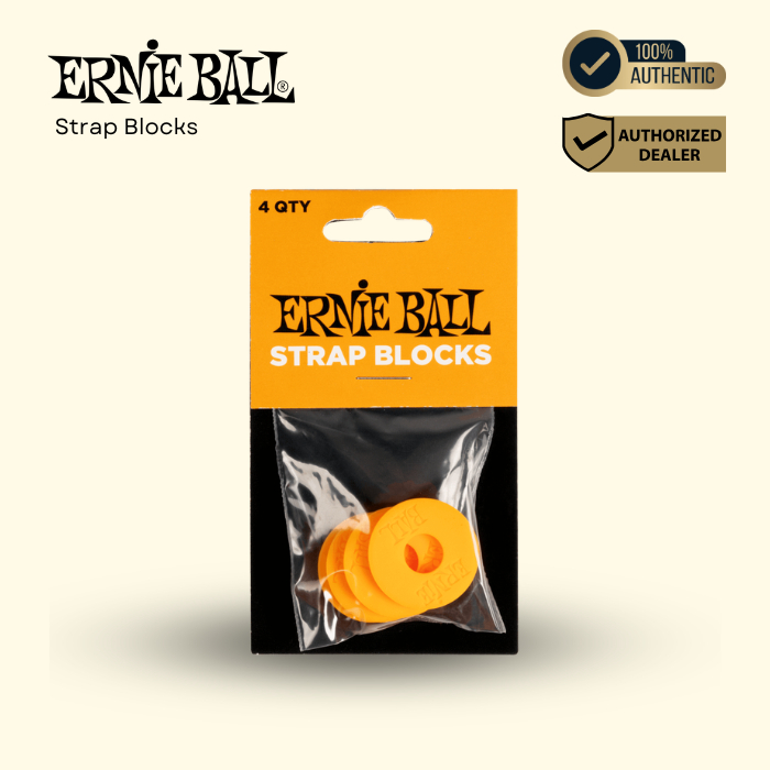 Ernie Ball Rubber Strap Blocks - สีส้ม (4 ชิ้น)