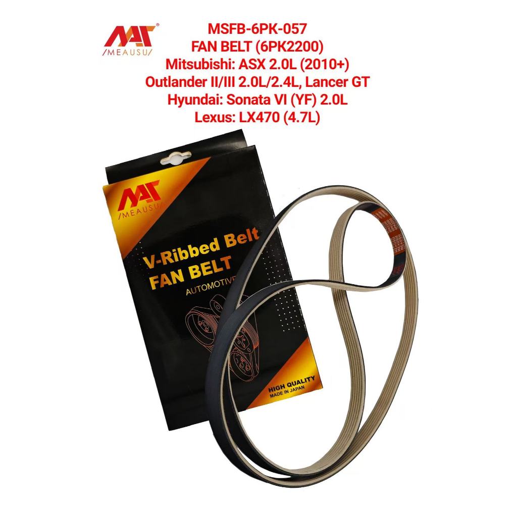 MEAUSU FAN BELT MSAF-6PK-057 / 6PK2200 MITSUBISHI ASX 2.0 OUTLANDER 2.0 / 2.4 HYUNDAI SONATA VI YF 2