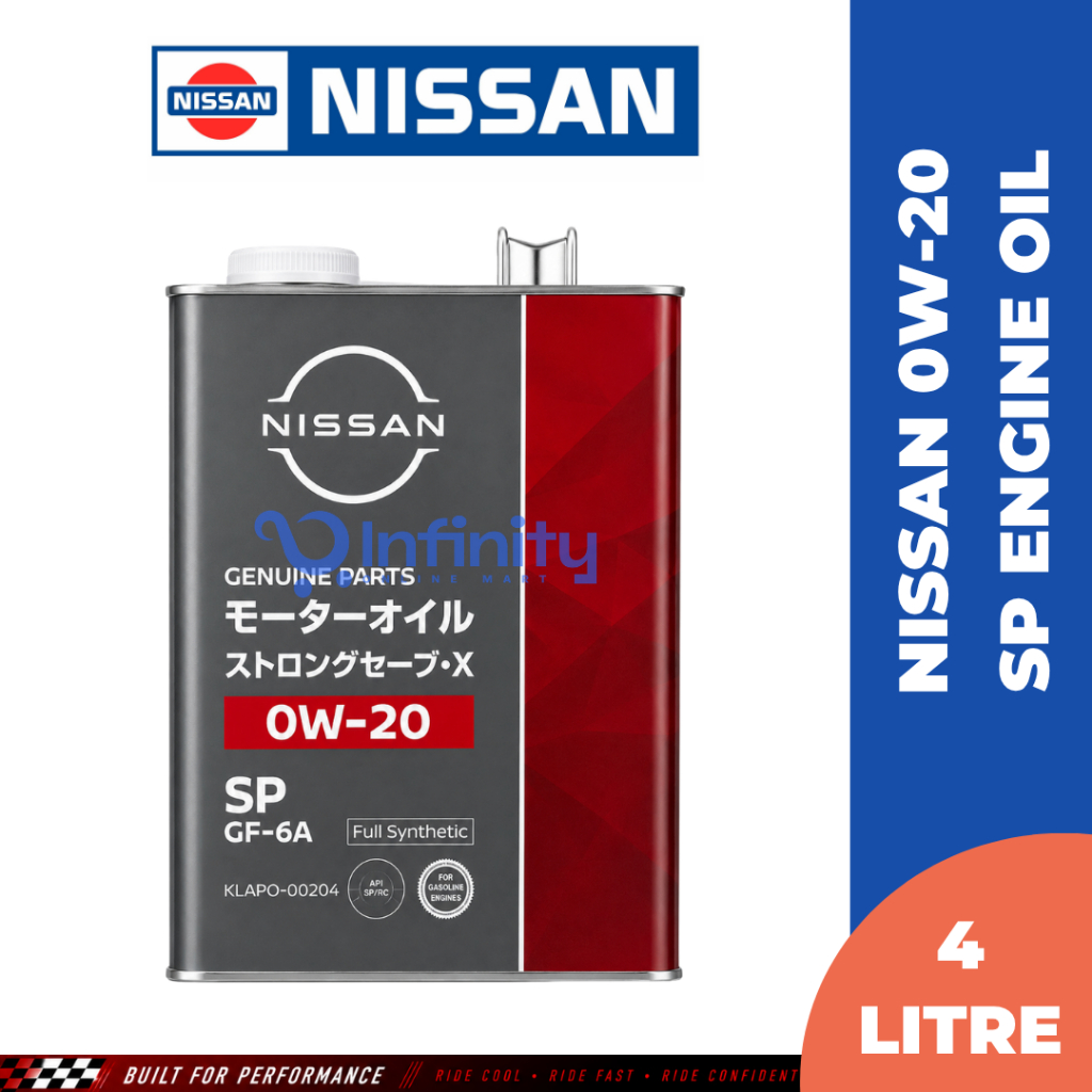 NISSAN น้ํามันเครื่องสังเคราะห์แท้ 0W20 (SP) สําหรับ Nissan Almera/ Livina/ Latio/ Teana (KLAPO-0020