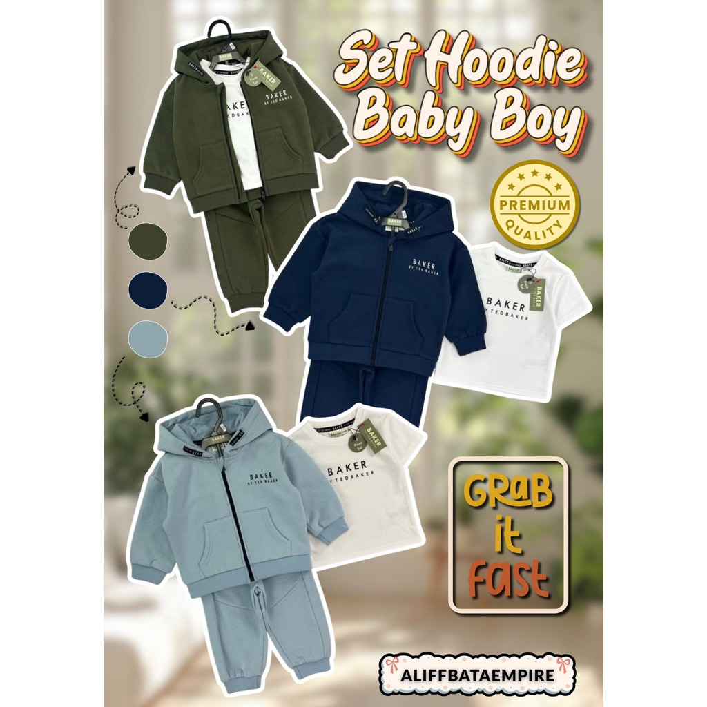 SET HOODIE BOY DARK BLUE