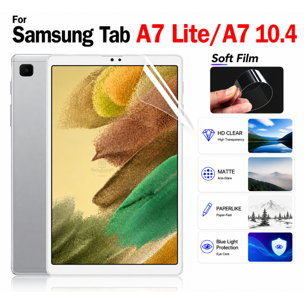 SAMSUNG สําหรับSamsung Tab A7 10.4 T500 T505 A7 Lite T220 T225 Matte Clear Anti Blue Paperlikeป้องกั