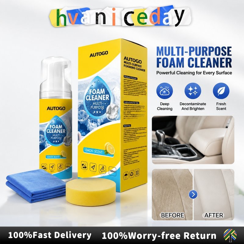 3pcs 150ml โฟมทําความสะอาดภายในรถหนังที่นั่งทําความสะอาดสําหรับยางเบาะ Penghiliang Noda Buih