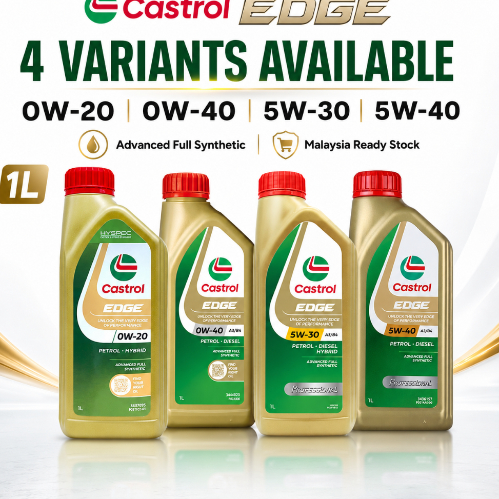 Castrol EDGE 1L น้ํามันเครื่องสังเคราะห์แท้ 0W20 0W40 5W30 5W40 เบนซินดีเซลไฮบริดมิยากิสีดํา Kereta
