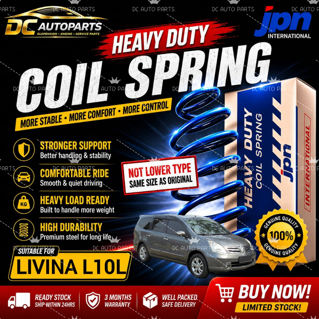 JPN INTERNATIONAL HEAVY DUTY SPRING ABSORBER NISSAN LIVINA 1.6 1.8 L10L ด้านหน้าหรือด้านหลัง (NOT LO