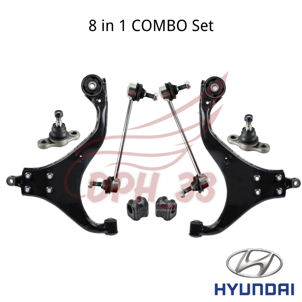 [8 IN 1] Front Lower Arm Ball Joint Stabilizer Link Bush สําหรับ Hyundai Tucson JM 05 / Kia Sportage
