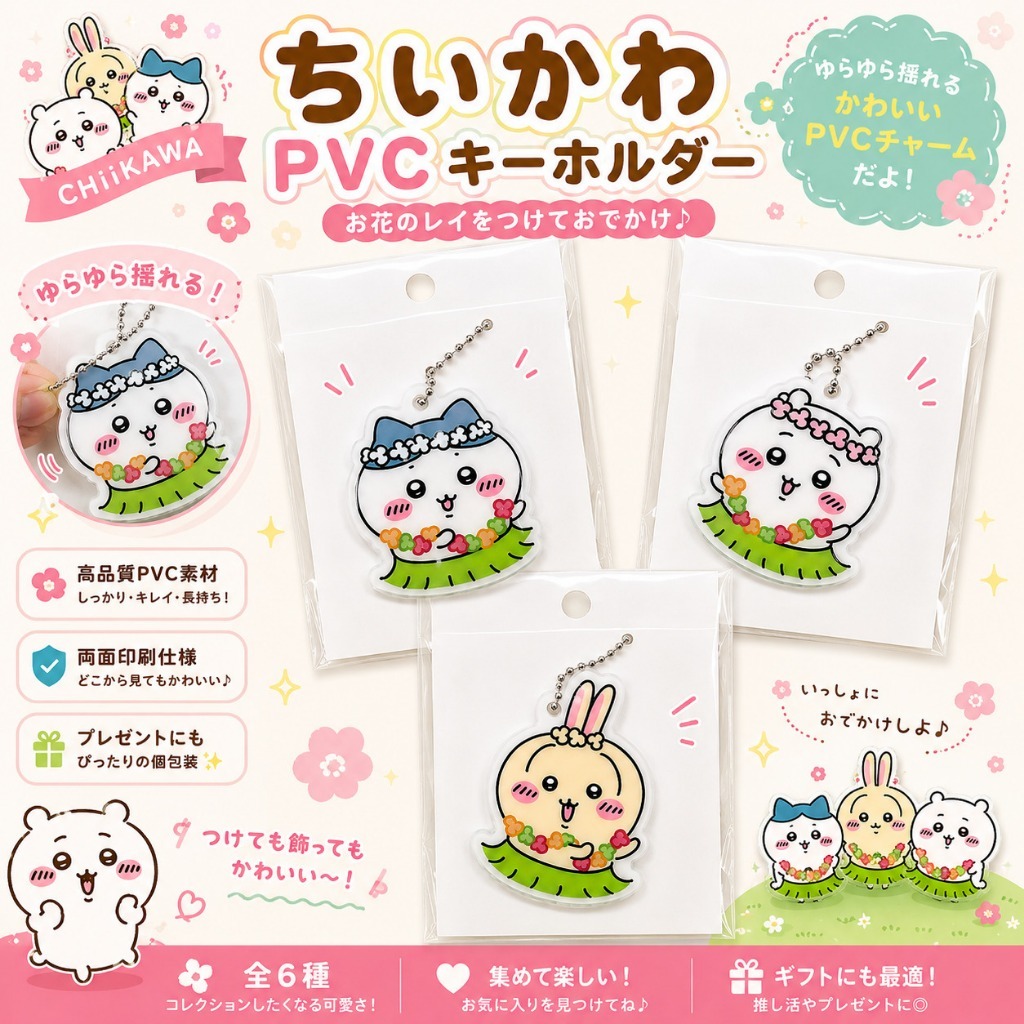 พวงกุญแจภาพยนตร์ Chiikawa - วันเกิด/คริสต์มาส Sheli Ecopcard keykey