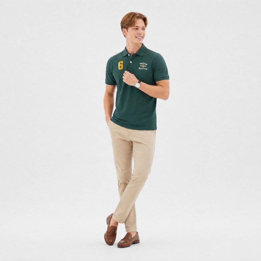 RCB Polo Club Men เสื้อโปโลแขนสั้นคอปก MTS12154 - สีเขียว