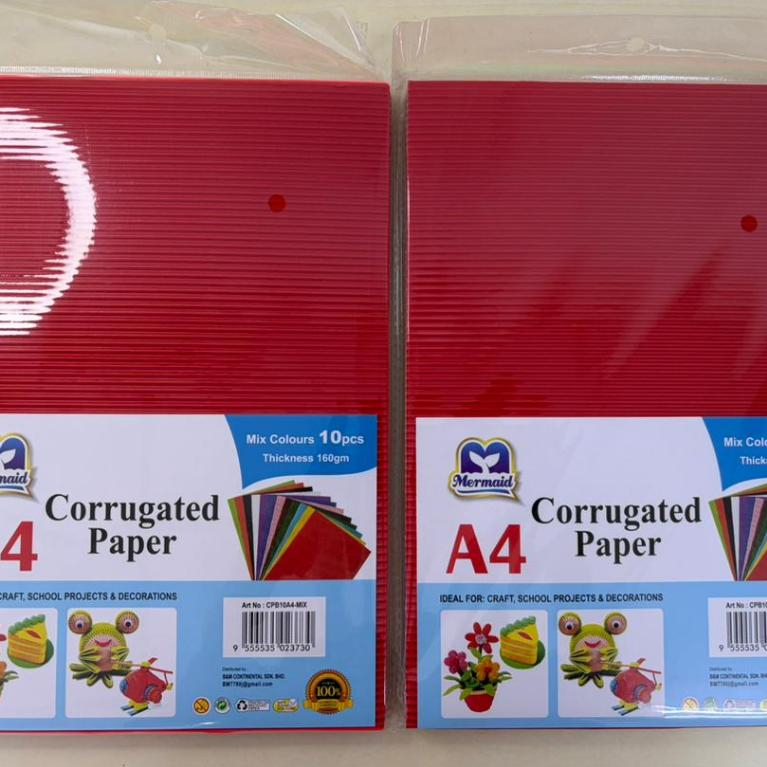 Stok Sedia Kertas ลูกฟูก A4 Pelbagai สี / กระดาษลูกฟูก A4 คละสี