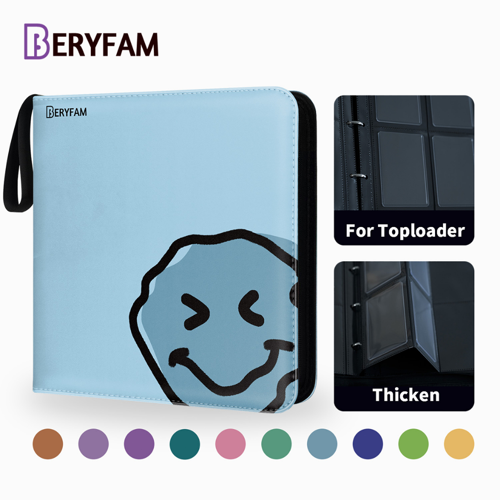 BERYFAM Toploader Binder อัลบั้ม 240 Pocket Trading การ์ดหนัง Lomo Card Blueberry Series