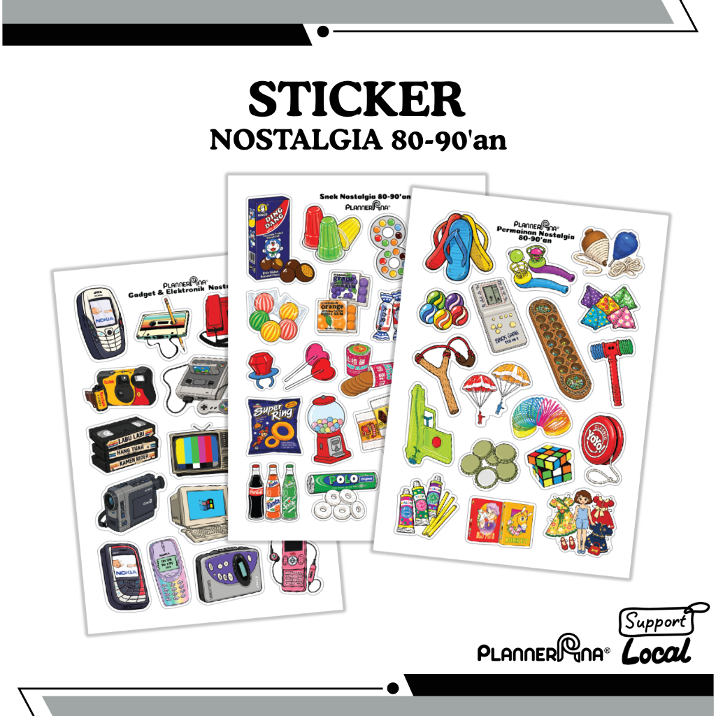 Nostalgia Sticker 80-90s ครั้งสําหรับวัยรุ่นพันปี