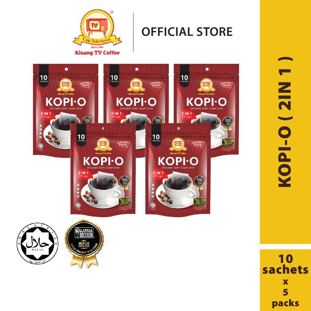 ครืน TV Coffee Kopi-O 2in1 (10 ซอง x 5 แพ็ค)