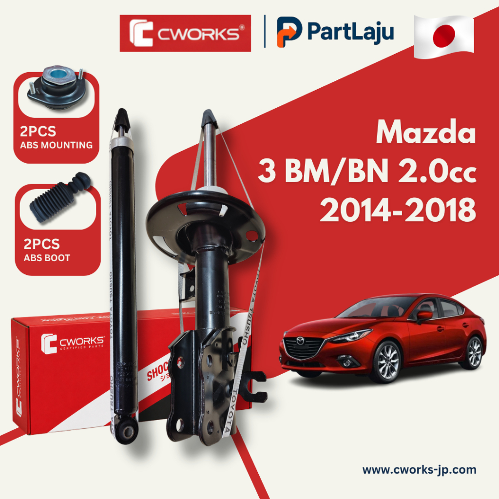Cworks Japan Mazda 3 BM BN 2.0 Skyactiv 2014-2018 โช้คอัพแก๊สหน้าและหลังครบชุด