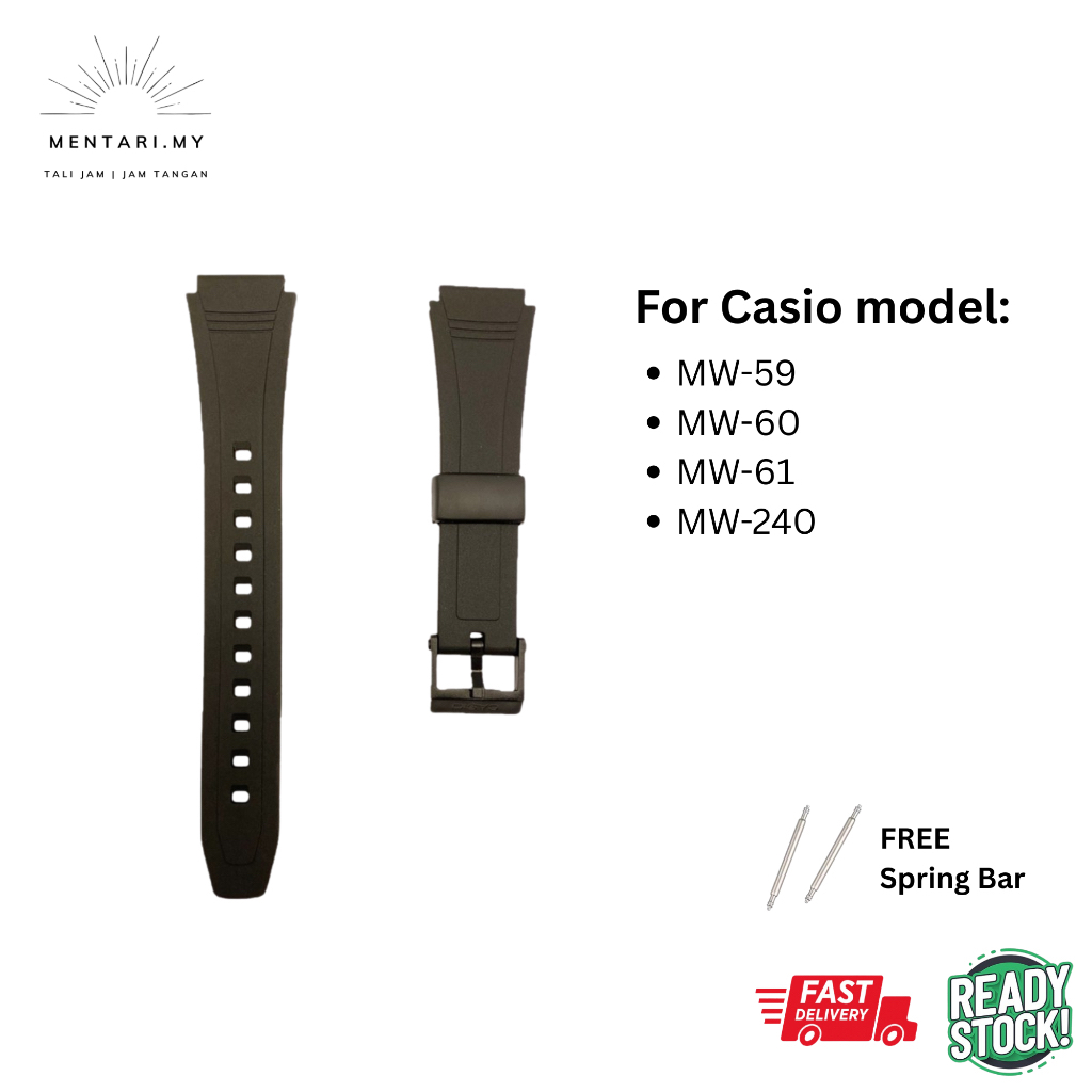 สายนาฬิกาสําหรับ Casio MW-59 MW-60 MW-61 MW-240 16mm