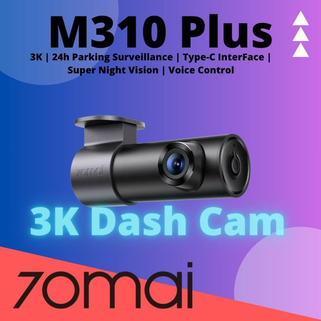 70mai M310 Plus 3K Dash Cam Car Recorder Type-C ชาร์จ 24h การเฝ้าระวังที่จอดรถ Night Vision
