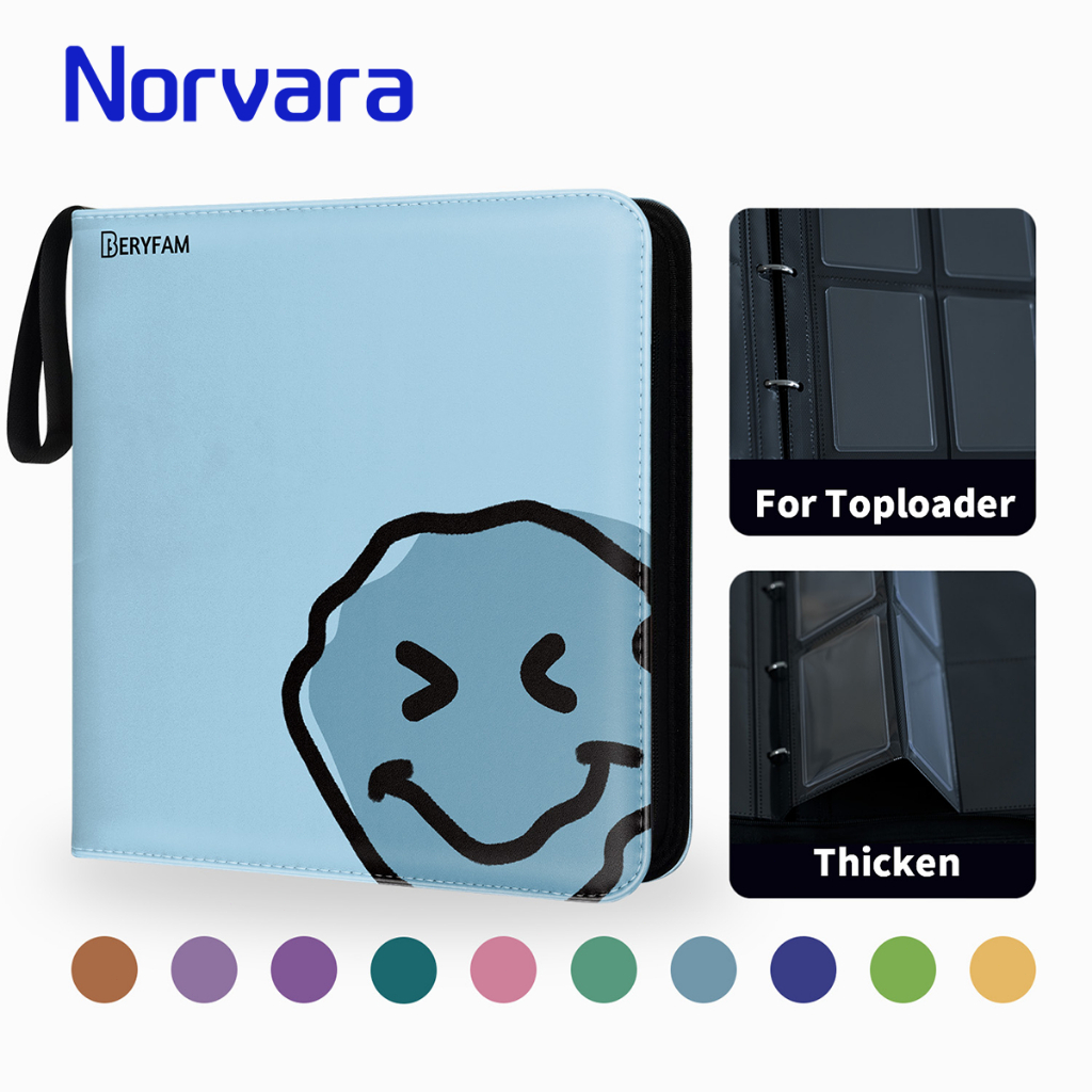 BERYFAM Toploader Binder การ์ดอัลบั้ม Black Binder 240Pocket สําหรับและการ์ดสะสม Blueberry Series