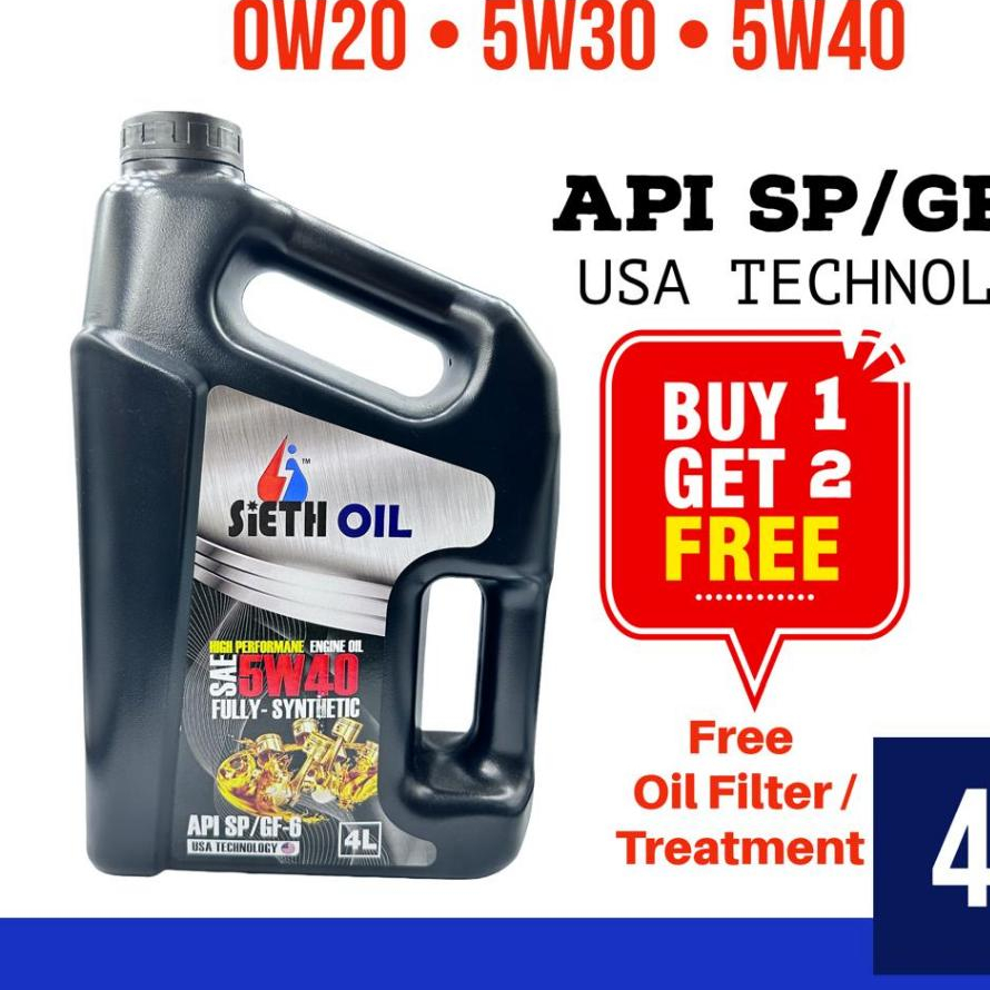 SIETH FULLY SP/GF-6 0W20/ 5W30/5W40 KERETA PROTON PERODUA TOYOTA HYUNDAI NISSAN ENGINE OIL