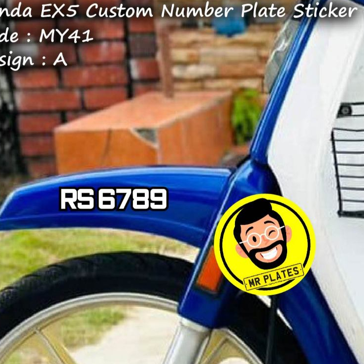 MY41 Honda EX5 สติ๊กเกอร์แผ่นตัวเลขแบบกําหนดเอง Classic Clean Design กันน้ํา
