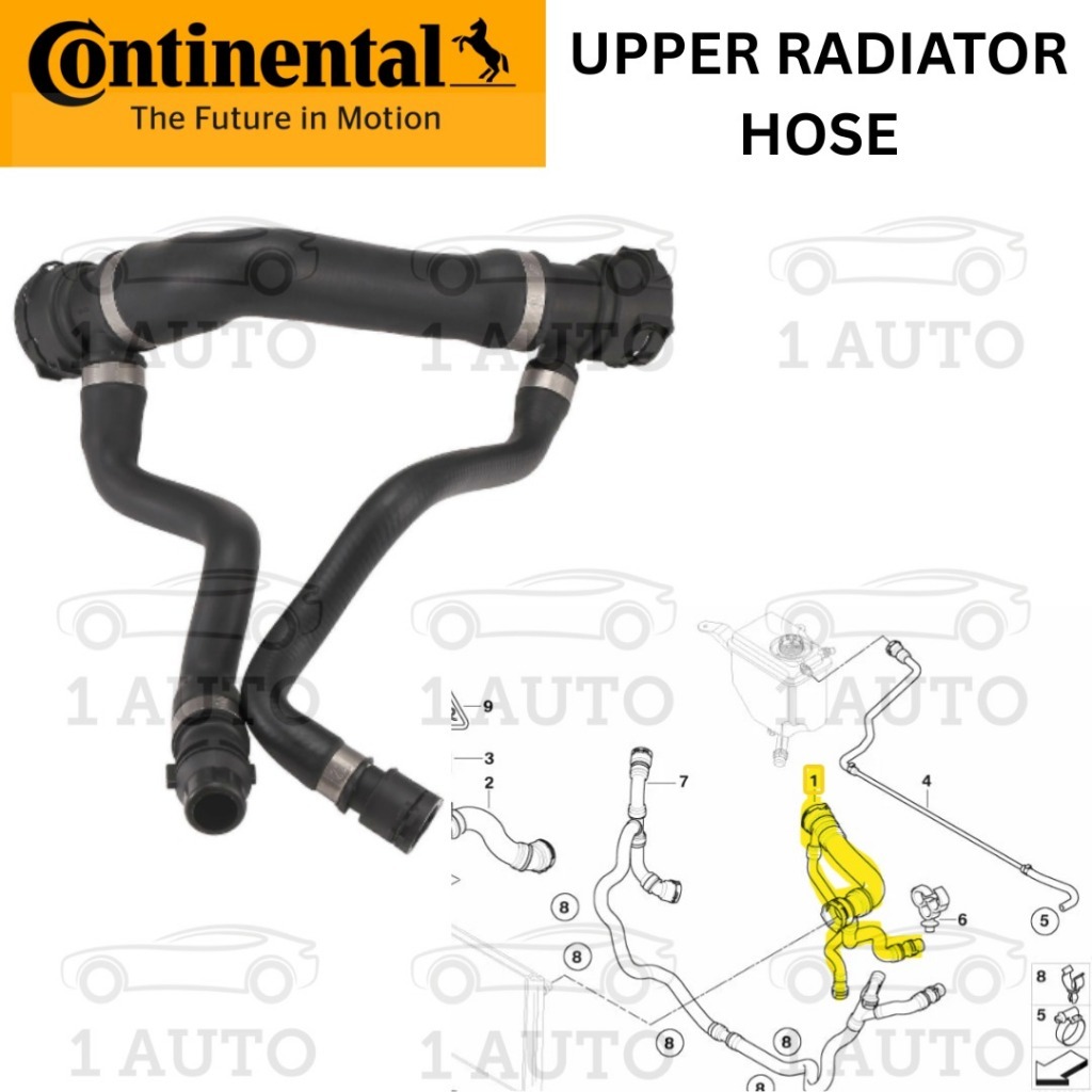 CONTINENTAL UPPER RADIATOR HOSE BMW E60 N52 ENGINE 523i 525i 530i E63 E64 630i