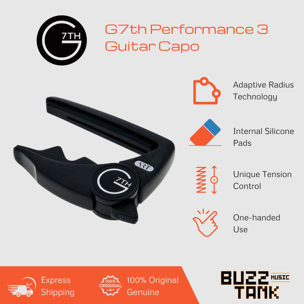 G7th Performance 3 Guitar Capo, Gold, Silver, Black หรือ Celtic Special Edition