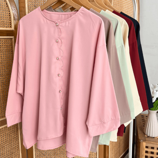 Zema Plain Sulam Loose Batwing Top
