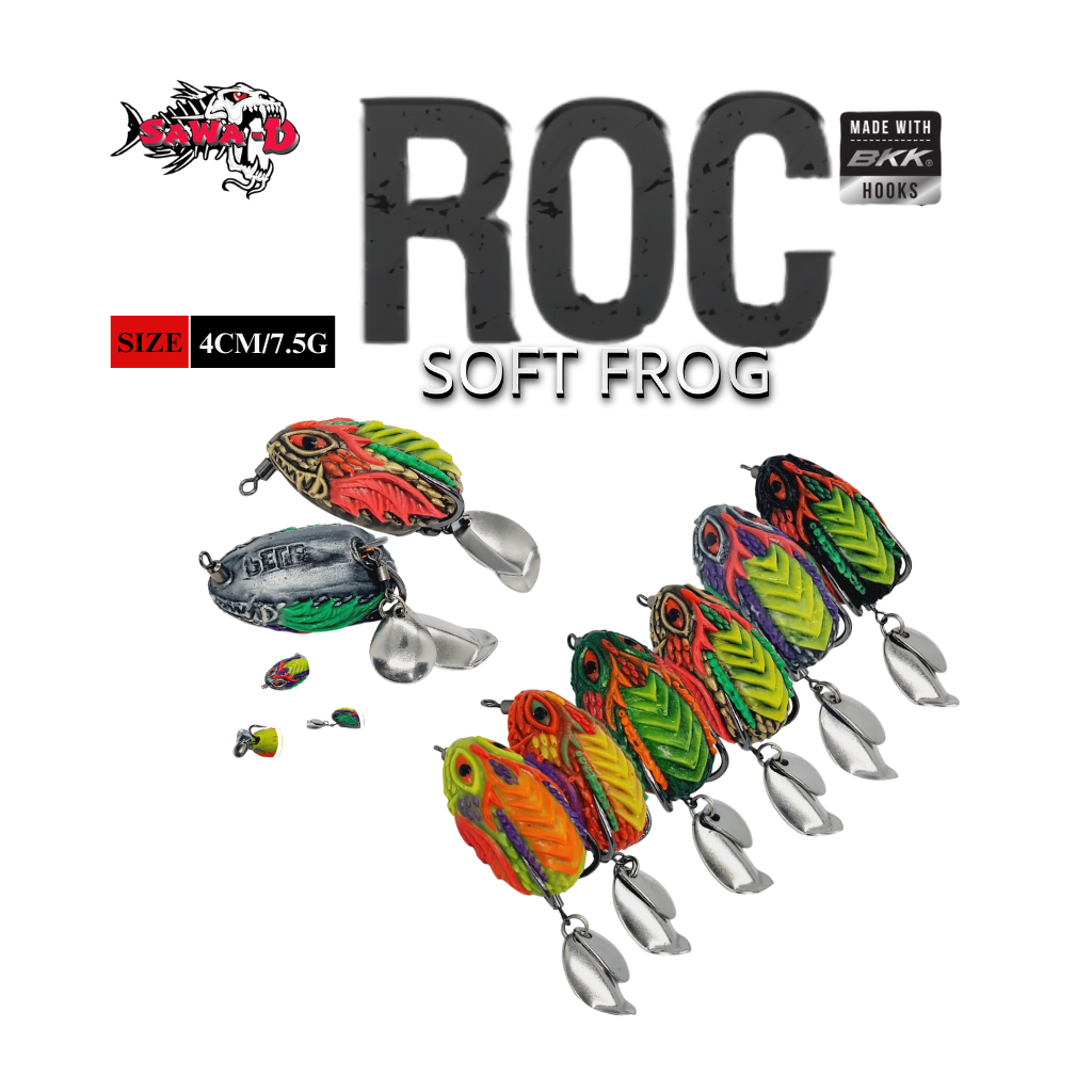 SAWA D Roc Frog / เหยื่อเทียมปลาช่อน / ตะขอ BKK / 6 สี / 4ซม. และ 7.5ก