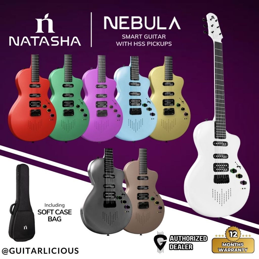 Natasha Nebula Smart Electric Guitar Carbon Fiber
