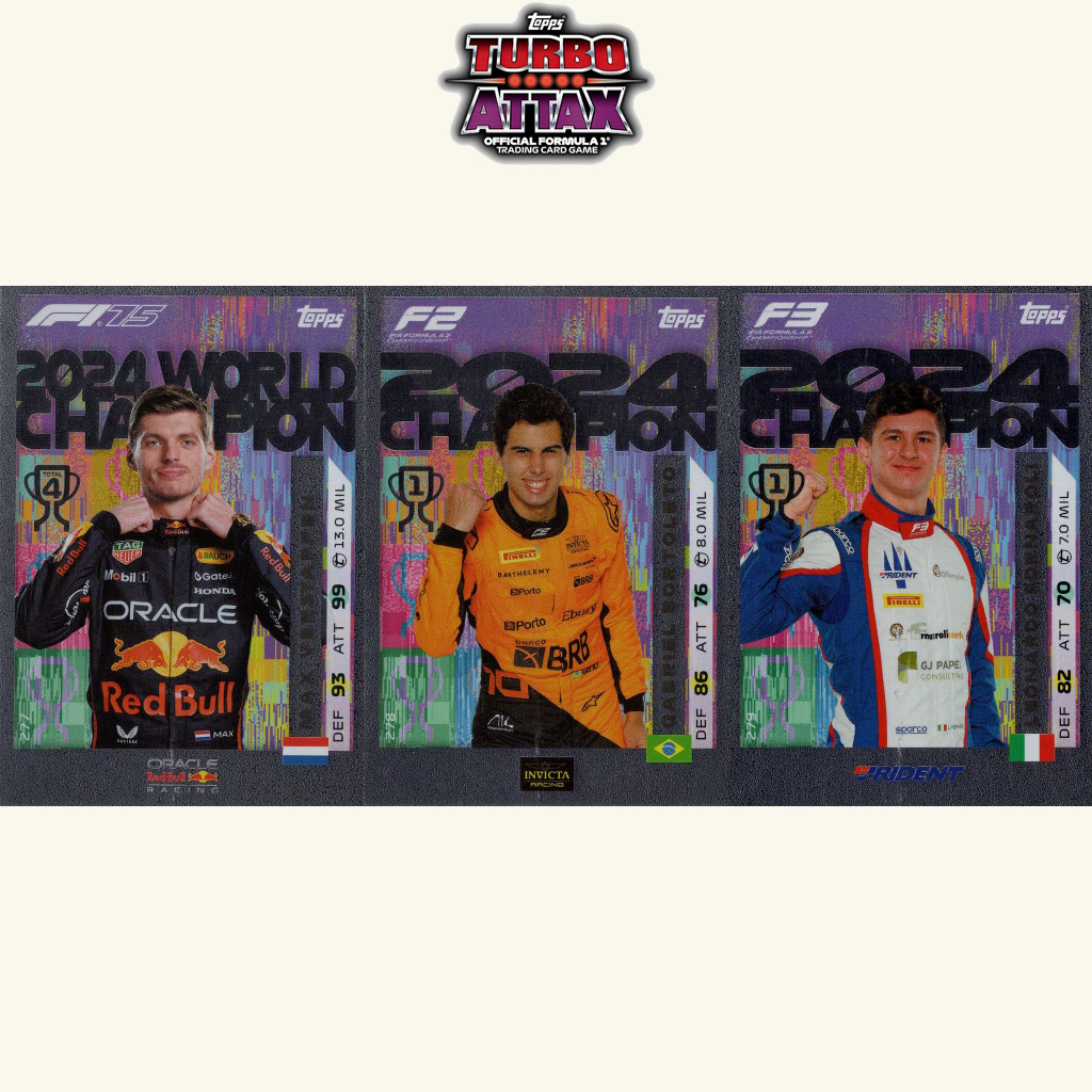 2024 World Champion Topps Turbo Attax 2025 กระจกฟอยล์ F1