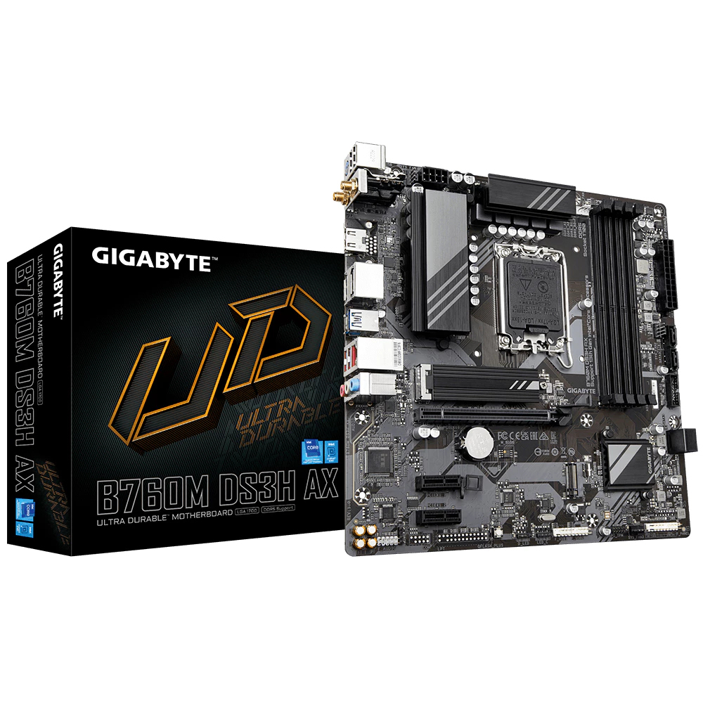 GIGABYTE B760M DS3H AX DDR5 mATX เมนบอร์ด Intel LGA 1700