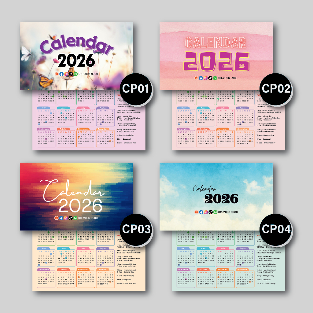 ปฏิทิน 2026 / ปฏิทินกระเป๋า / ปฏิทินจิ๋ว