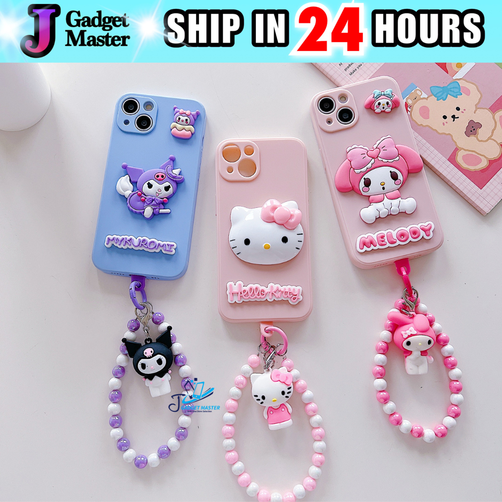 Vivo Y22s Y27s Y28s Y33s Y33T Y35 Y36 Y78 Y100 ตัวอักษรเคสนิ่มการ์ตูน kuromi melody 3D การ์ตูนเชือกเ