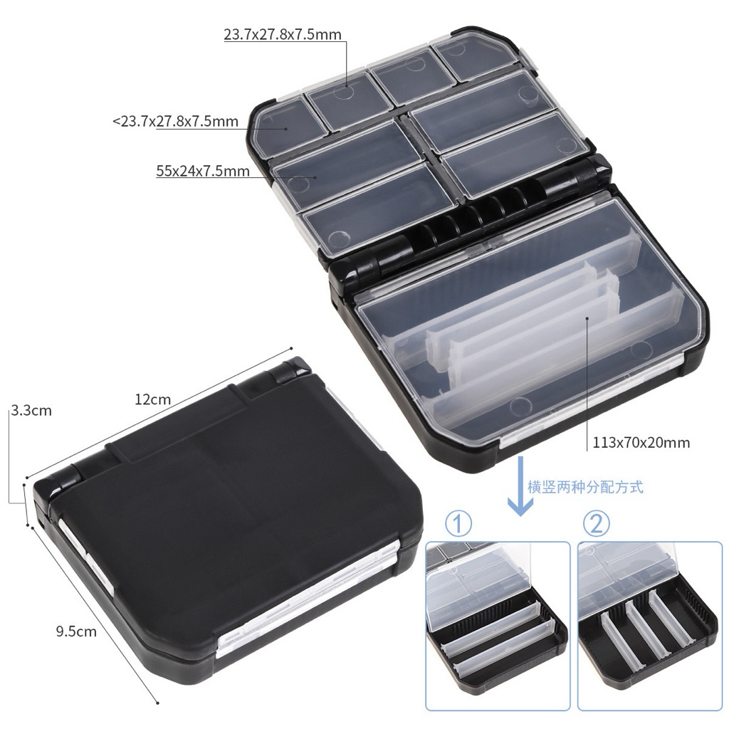 MR.T 12x9.5cm Kotak Peralatan Pancing DAIWA – Fishing Tackle Box / Kotak Mata Kail / กล่องเก็บของ (Hitam & Putih) - รูปที่ 4