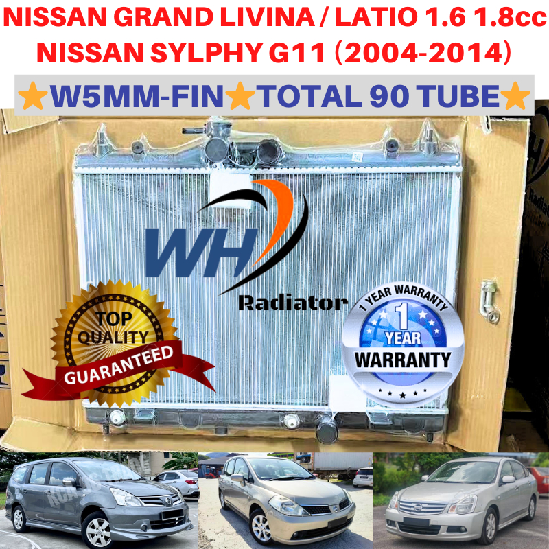 NISSAN GRAND LIVINA 1.6 1.8 / SYLPHY G11 / LATIO TOP QUALITY W5MM-FIN TOTAL 90TUBE AUTO/MANUAL หม้อน