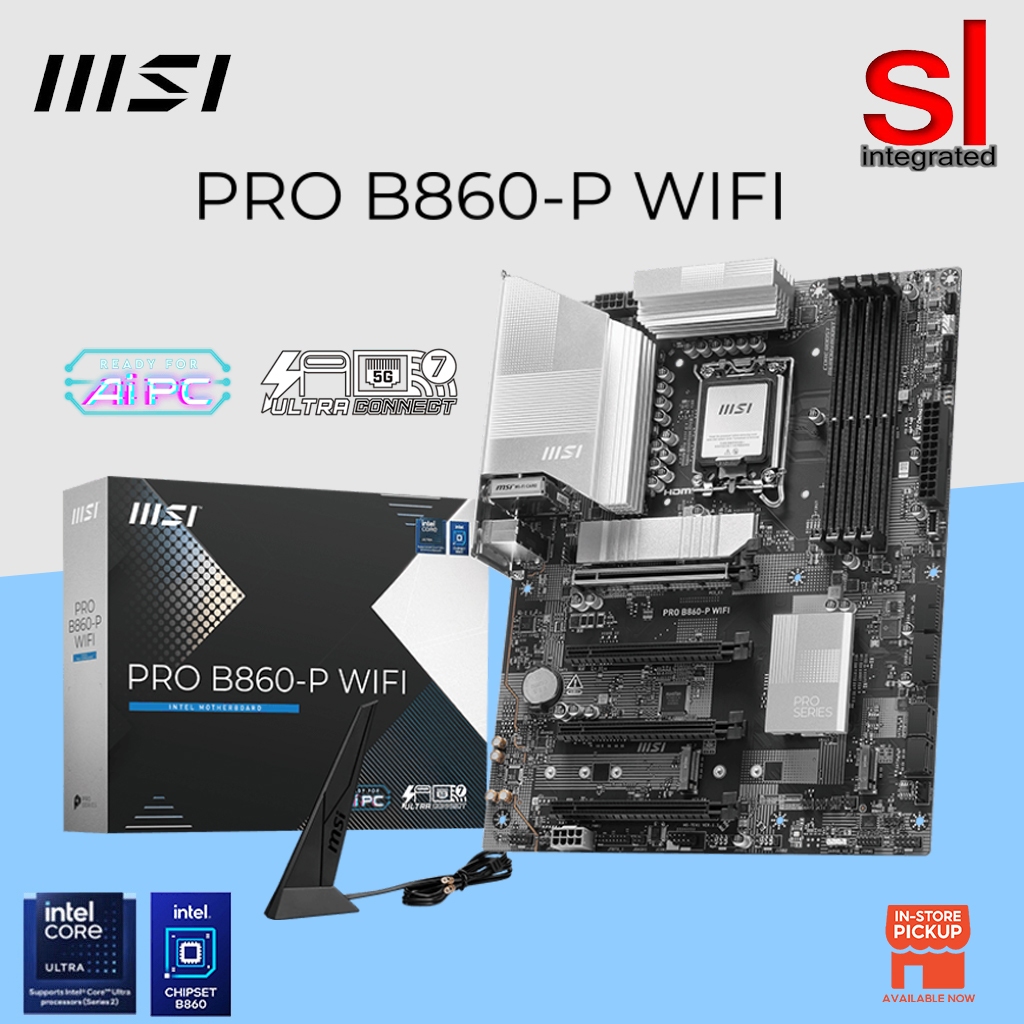 MSI PRO B860-P WIFI LGA 1851 เมนบอร์ดสําหรับเล่นเกม ATX