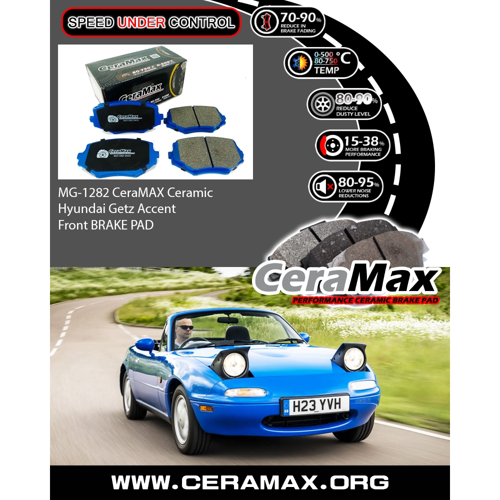 Ceramax Ceramic MG1282 Mazda MX5 MX-5 NA NB 1600 1800 ผ้าเบรคหน้า