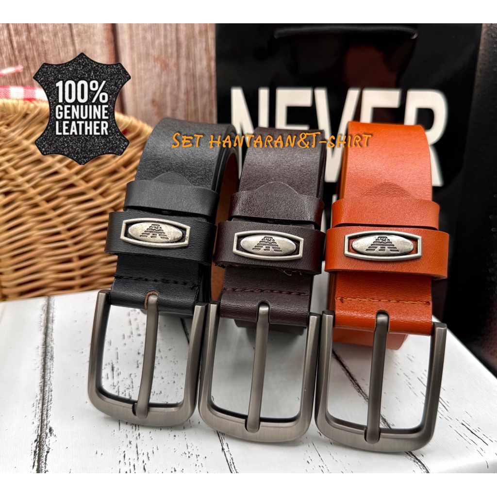 1.5 WIDTH•[BELT MENT ]•LEATHER WAIST STRAP 115-125 CM WAIST STRAP สําหรับผู้ชาย