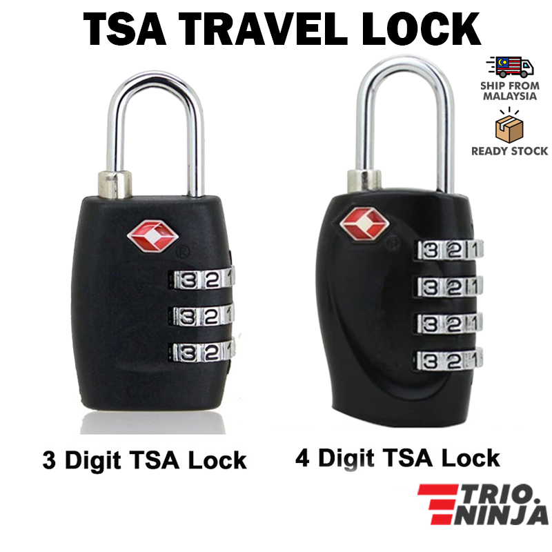 NINJA QUALITY TSA 3 DIGIT PASSWORD LUGGAGE LOCK