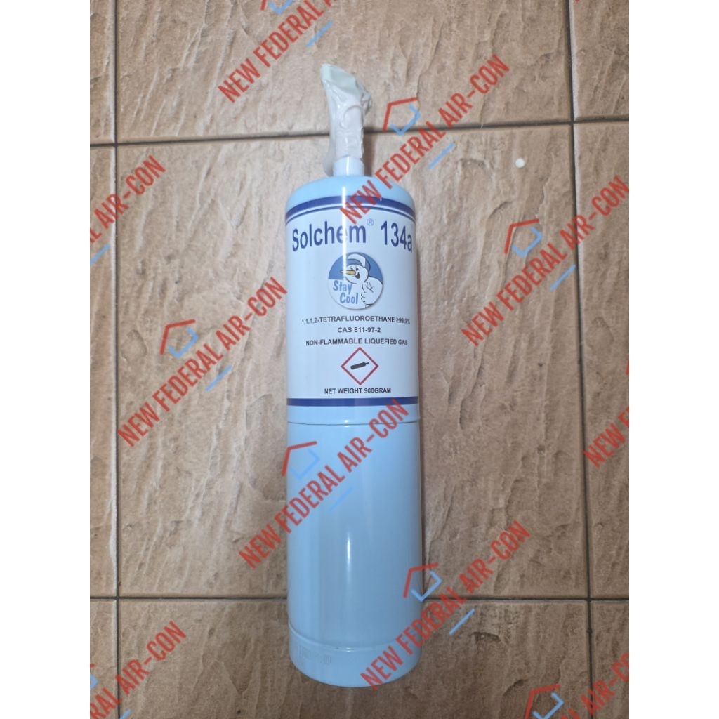 SOLCHEM BRANDED R134A R134 134A 134 900G สําหรับแก๊ส AUTOMOTIVE AIRCOND A/C