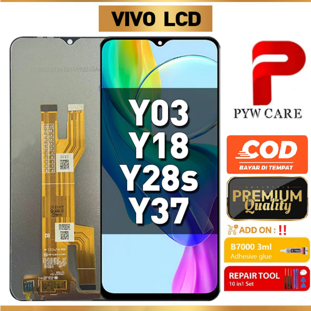 หน้าจอ LCD ที่รองรับสําหรับ Vivo Y03 / Vivo Y18 / Vivo Y18E / Vivo Y28S 5G หน้าจอ LCD