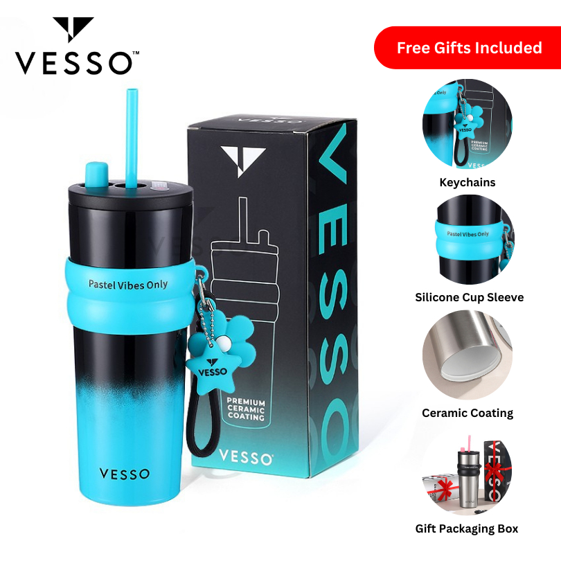 ListonX x VESSO แก้วน้ําเซรามิก 710ml – Double Wall SUS316 สแตนเลสพร้อมฝาปิดกันรั่ว แก้วน้ําหุ้มฉนวน